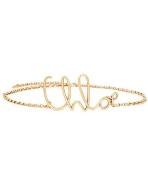 Chloé Chloã Metallic Belt With Logo Lettering On The Front And Hook Closure - Blue