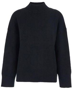 Plain Turtleneck Jumper With Dropped Shoulder - Blue