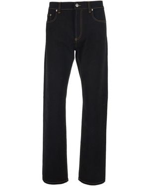 Versace Jeans With Five-Pocket Design And Logo Patch On The Back - Black