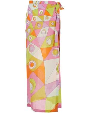 PUCCI Sarong Skirt With All-Over Geometric Print - White