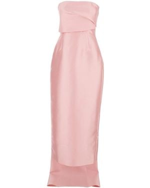 Solace London Kiki Midaxi Dress Long Dress With V-Neck And Pleate - Pink
