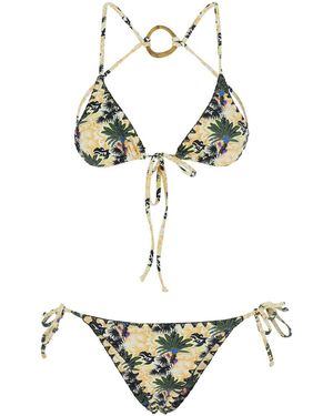 Anjuna Bikini With Removable Cups And Back Accessory - Metallic