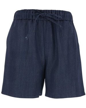 Le Plain Shorts With Elastic Drawstring Waist - Blue