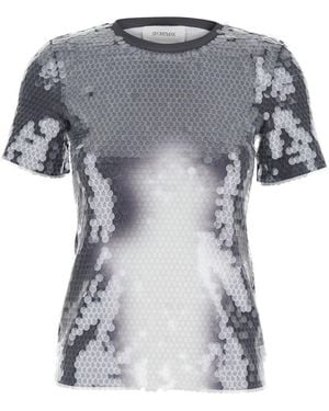 Sportmax Embellished Crew Neck T-Shirt - Grey