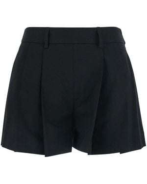 Le Plain Shorts With Pleated Design - Black
