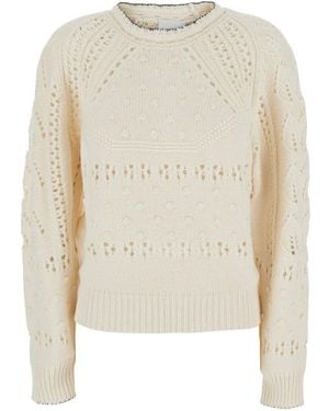 Isabel Marant Luce-Ga Long Sleeve Cotton Top With Round Neck Wom - White