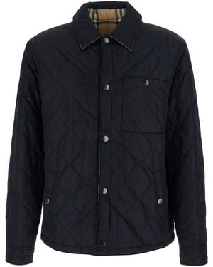 Burberry 'Brighton' Jacket With Quilted Motif And Reversible Des - Blue