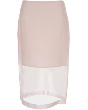 FEDERICA TOSI Skirt With Back Zip Closure And Semi-Transparent De - White