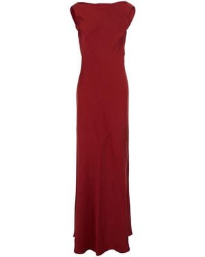Antonelli 'Mara' Long Dress With Draped Neckline - Red