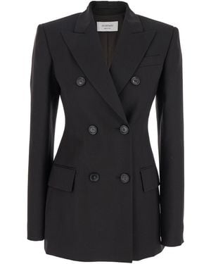 Sportmax 'Adamo' Bouble-Breasted Jacket With Peak Revers - Black