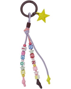ICON DENIM 'Cyrus' Keyring With Star Charm And Pendant Bead - Multicolour