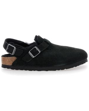 Birkenstock 'Tokio' Mules With Engraved Logo - Black