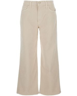 Mother Jeans 'The Dodger Flod' With Belt Loops And Wide Leg - Natural