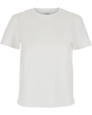 Max Mara Pure 'Donata' T-Shirt With Embroidered Logo On The Back - White