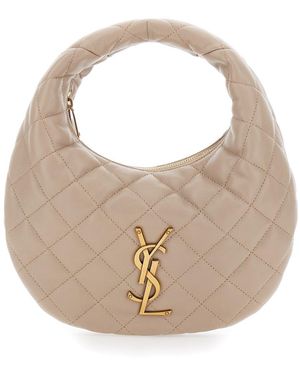 Saint Laurent Handbag 'Icare' With Cassandre Plate On The Front And Qu - White