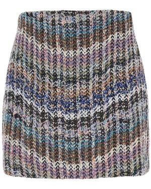 Missoni Mini Skirt With Zigzag Motif And Multicoloured Tech Fabric For - Grey
