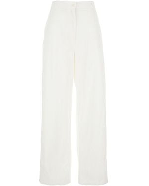 The Row 'Shakra' Pants With Belt Loops And Two Rear Patch Pocket - White