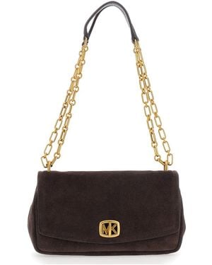 MICHAEL Michael Kors Borsa A Tracolla Con Catena E Logo - Marrone