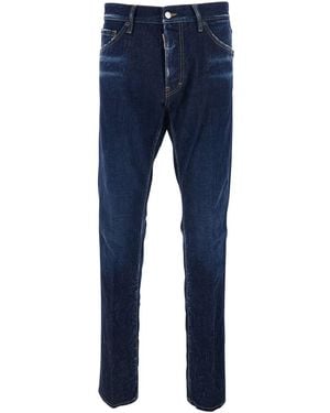 DSquared² 'Cool Guy' Jeans With Logo Patch On The Rear And Ripped Details - Blue