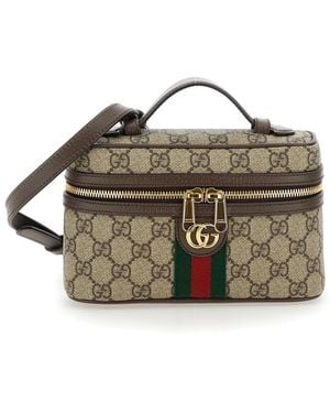 Gucci 'Ophidia' Handbag With All-Over Gg Motif - Metallic