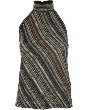 Missoni Striped Sequined Halterneck Top - Multicolour