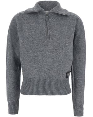 Grifoni Wool Zip Pull - Grey