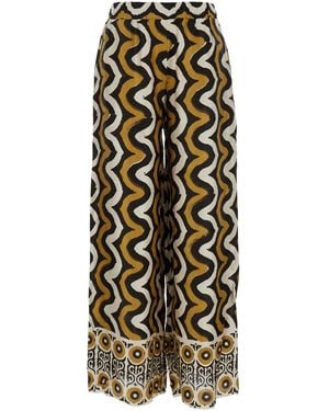 OBIDI 'Iris' Trousers With Wide Leg And All-Over Print - Multicolour