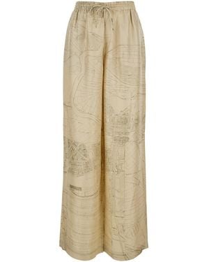 Rohe Wide Leg Silk Pants - Natural