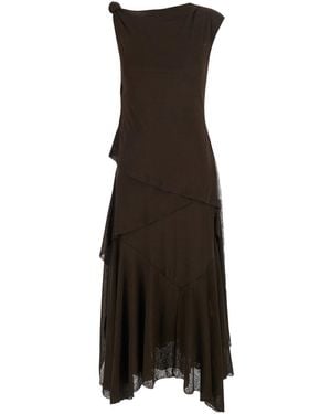Ganni Long Dress Marl - Brown