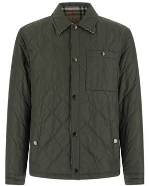 Burberry Reversible Jacket With Diamond Stitching - Green