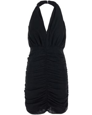 ROTATE BIRGER CHRISTENSEN Ruched Mini Dress With Ruched Details, Tech Fabric, Wome - Black
