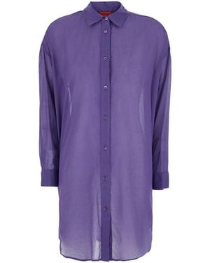 ..,merci Long Shirt With Classic Collar And Long Sleeves - Purple