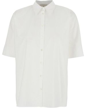 Antonelli 'Brigitta' Shirt With Pointed Collar And Short Sleeves - White