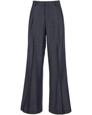 Etro Wide Pants With Concealed Closure - Blue