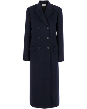 The Row Cappotto 'Woody' Doppiopetto Con Revers A Lancia - Blu