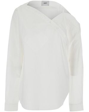 Coperni 'Heart' Shirt With Asymmetric Buttons And Chest Pocket - White