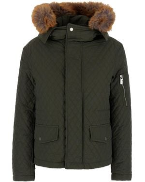 Burberry Quilted Jacket With Ekd Logo Detail - Green