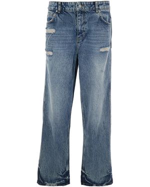 Represent R3 Distressed Denim Trousers - Blue