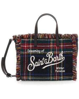 MC2 Saint Barth Borsa A Spalla Con Tartan E Patch - Nero
