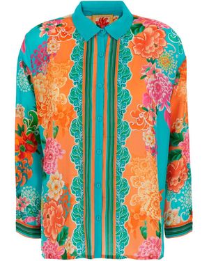 Johnny Was 'The Audrey Button Up Shirt' Shirt With Classic - Blue