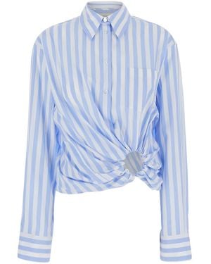 Sportmax Spxpalmizi Button-Down Collar Long Sleeve Cotton Shirt For - Blue