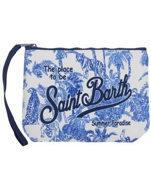 MC2 Saint Barth Aline Clutch With Tech Fabric Details For - Blue