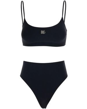 Dolce & Gabbana Bikini With Square Neckline - Black