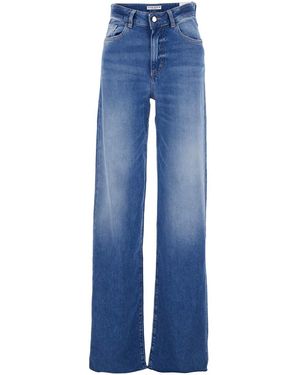 ICON DENIM Jeans With Five-Pocket Design And Logo Patch On The Ba - Blue