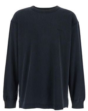 Purple Brand Crewneck T-Shirt With Long Sleeves And Tonal Logo - Blue