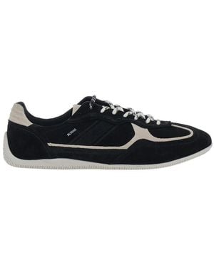 Alohas Suede Trainers With Rubber Sole And Leather Details, Unis - Black