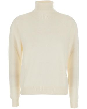 SOLOCASCMIR High Neck Pull With High Collar And Long Sleeves - White