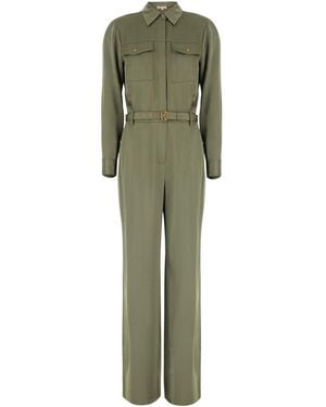 MICHAEL Michael Kors Jumpsuit 'Satin Ls Jumpsuit' With Long Slee - Green