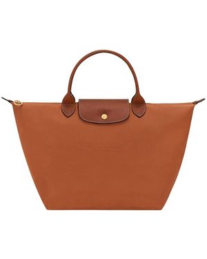 Longchamp Le Pliage Original Medium Nylon Handbag With Logo - Brown