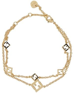 Fendi Â€˜Forever Â€ -Colored Bracelet With Lobster Clasp And Ff Charm - Metallic